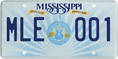 MS license plate MLE001