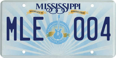 MS license plate MLE004
