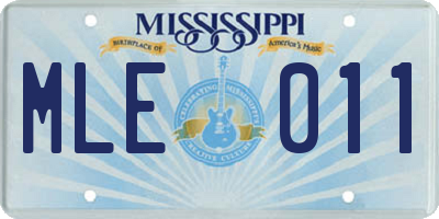MS license plate MLE011