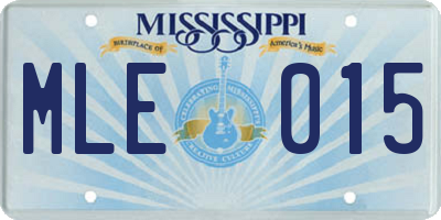 MS license plate MLE015