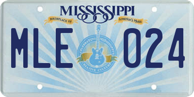 MS license plate MLE024