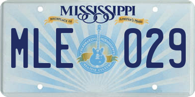 MS license plate MLE029