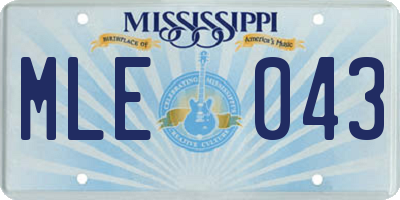 MS license plate MLE043