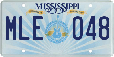 MS license plate MLE048