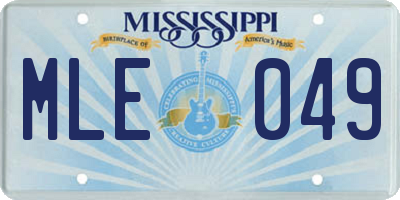 MS license plate MLE049