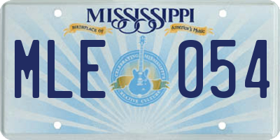 MS license plate MLE054