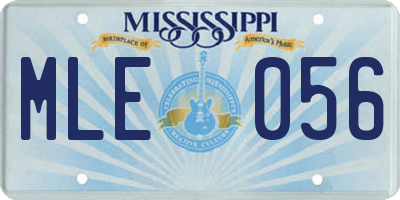 MS license plate MLE056