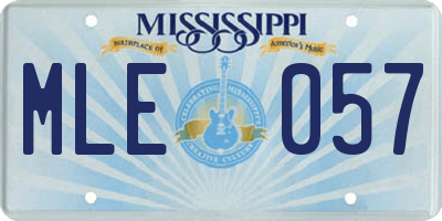 MS license plate MLE057