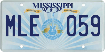 MS license plate MLE059