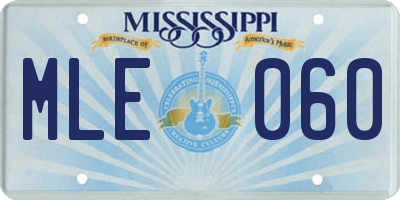 MS license plate MLE060