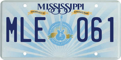 MS license plate MLE061