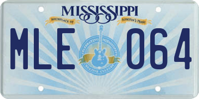 MS license plate MLE064