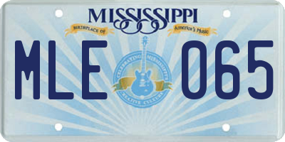 MS license plate MLE065