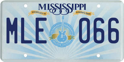 MS license plate MLE066