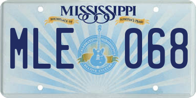 MS license plate MLE068
