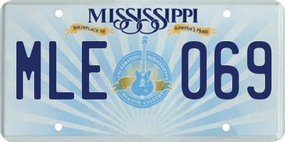 MS license plate MLE069