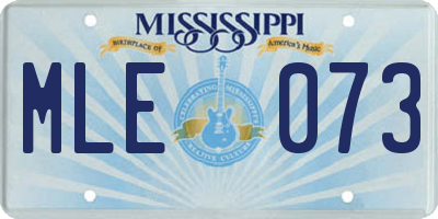 MS license plate MLE073