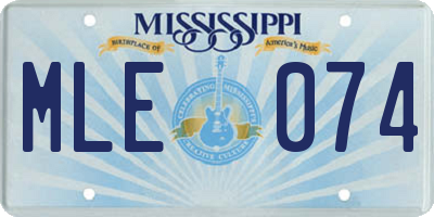 MS license plate MLE074