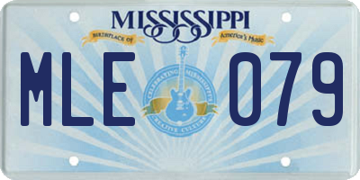 MS license plate MLE079