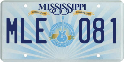 MS license plate MLE081