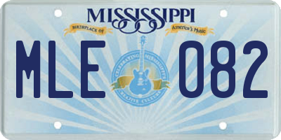 MS license plate MLE082