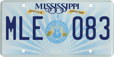 MS license plate MLE083
