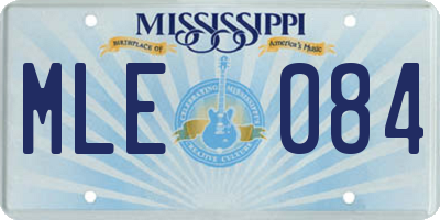 MS license plate MLE084