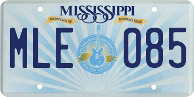 MS license plate MLE085