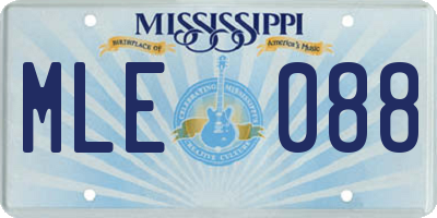 MS license plate MLE088