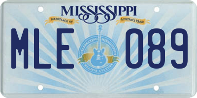 MS license plate MLE089