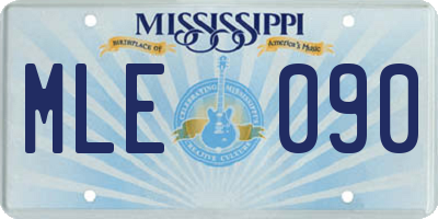 MS license plate MLE090