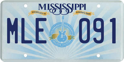 MS license plate MLE091