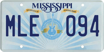 MS license plate MLE094