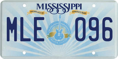 MS license plate MLE096