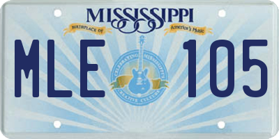 MS license plate MLE105