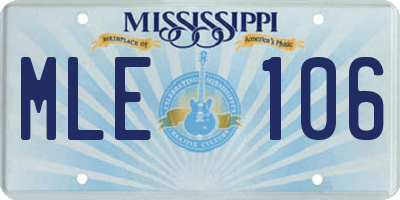 MS license plate MLE106