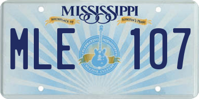 MS license plate MLE107