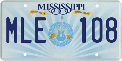MS license plate MLE108
