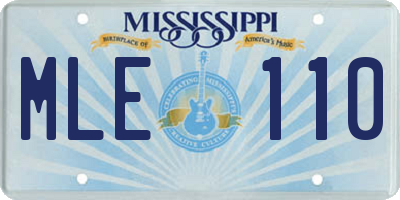 MS license plate MLE110