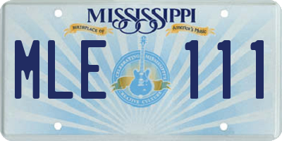 MS license plate MLE111