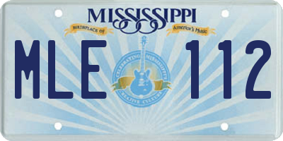 MS license plate MLE112