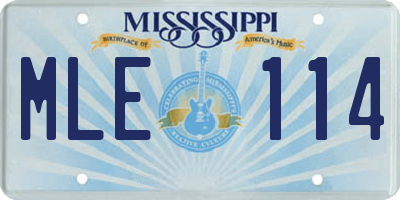 MS license plate MLE114