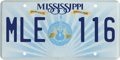 MS license plate MLE116