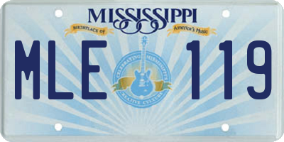 MS license plate MLE119