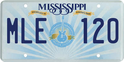 MS license plate MLE120