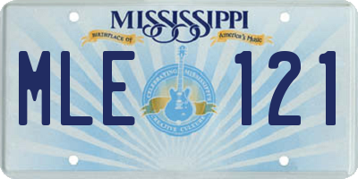 MS license plate MLE121