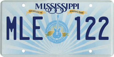 MS license plate MLE122