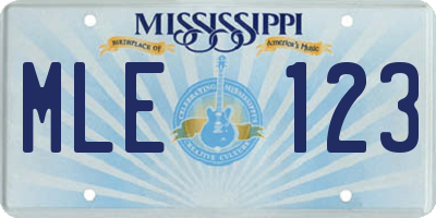 MS license plate MLE123