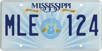 MS license plate MLE124