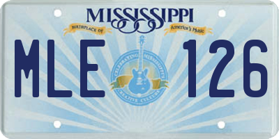 MS license plate MLE126